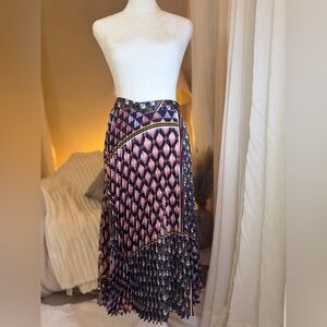 Reiss Leah Pleated Geo-print skirt